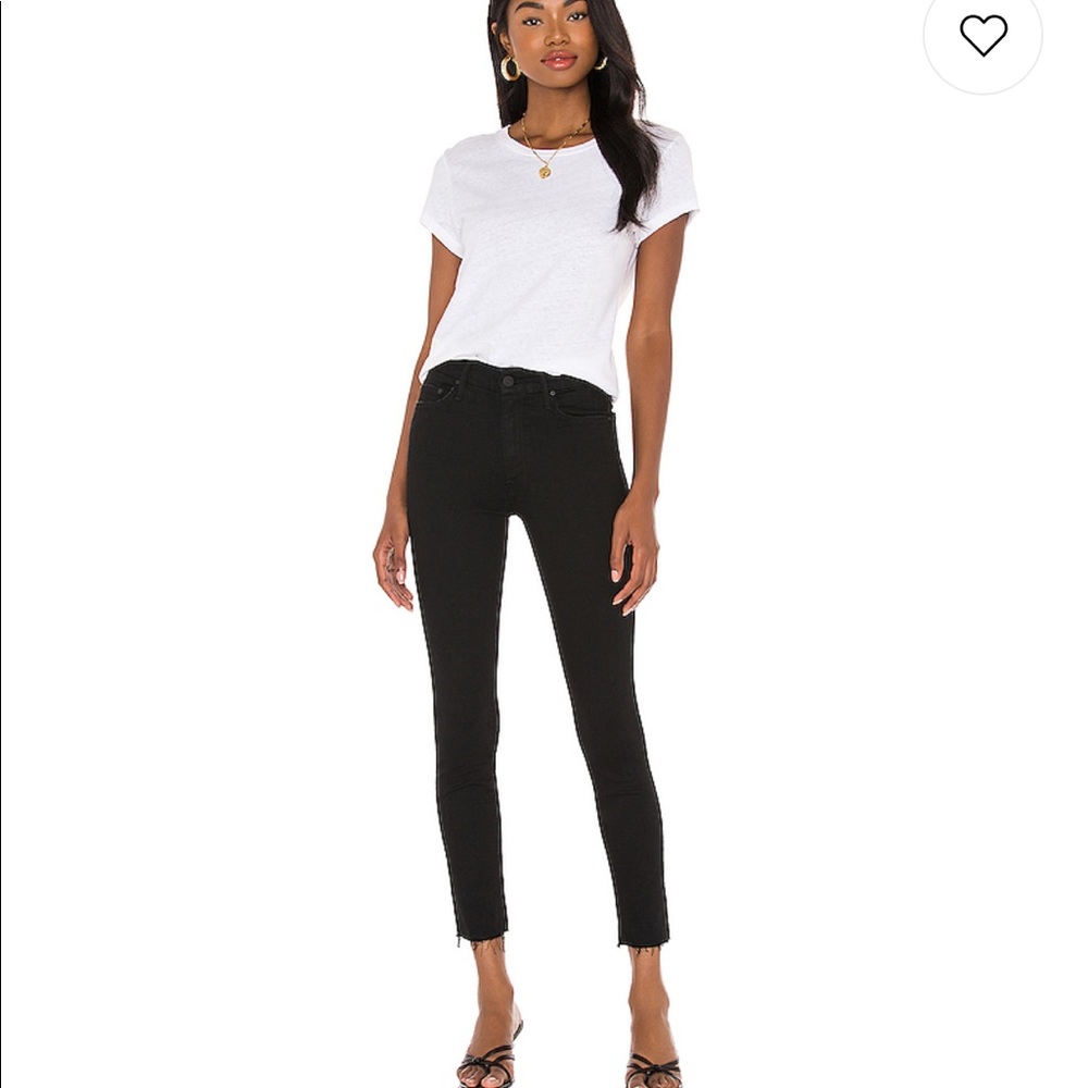MOTHER THE LOOKER BLACK DENIM JEANS